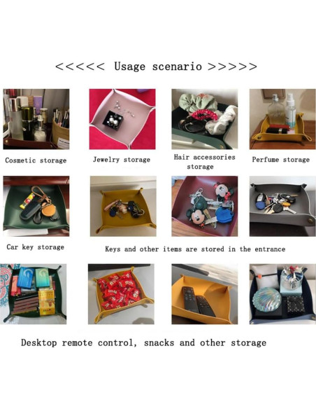 3 Piezas Bandeja de Cuero PU Garajonay Organizador Marrón