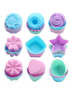 Set 36 Moldes Silicona Reutilizables Para Muffins y Cupcakes