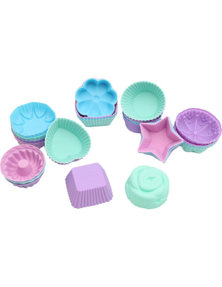 Set 36 Moldes Silicona Reutilizables Para Muffins y Cupcakes