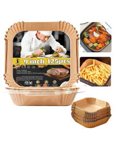 Forros desechables para freidora de aire LHSHAD 125 piezas 22.86 cm