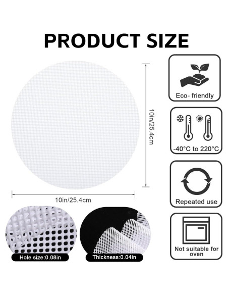 10 Forros de Vapor de Silicona Mozeat Lens 25cm Antiadherente