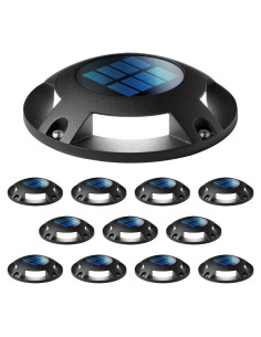 Luz Solar Exterior Home Zone 12 Paquetes 20 Lúmenes Negra