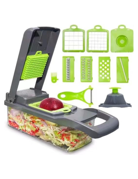 Picador de Verduras Multifuncional LSLCQW 16 en 1 Gris