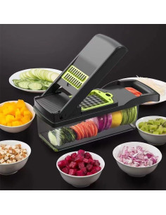 Picador de Verduras Multifuncional LSLCQW 16 en 1 Gris 2