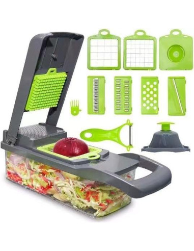 Picador de Verduras Multifuncional LSLCQW 16 en 1 Gris
