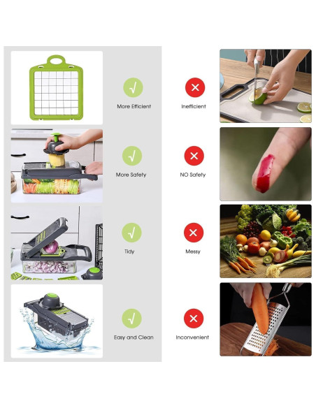 Picador de Verduras Multifuncional LSLCQW 16 en 1 Gris