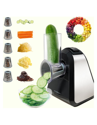 Rallador Eléctrico 5 en 1 Mokero Acero Inoxidable 150W
