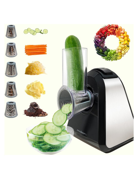 Rallador Eléctrico 5 en 1 Mokero Acero Inoxidable 150W