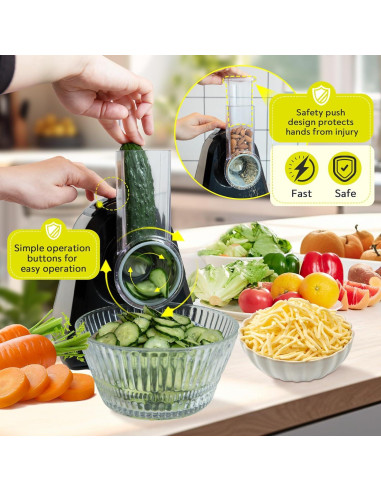 Rallador Eléctrico 5 en 1 Mokero Acero Inoxidable 150W