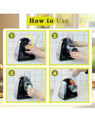 Rallador Eléctrico 5 en 1 Mokero Acero Inoxidable 150W