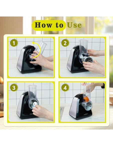 Rallador Eléctrico 5 en 1 Mokero Acero Inoxidable 150W