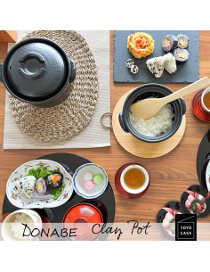 Olla de Barro DONABE TOYO CASE 2 Tazas Japón Doble Tapa 2