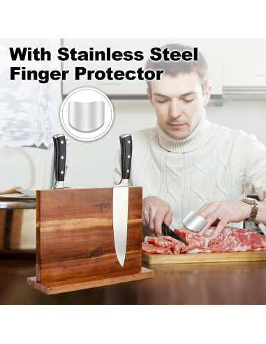 Bloque Magnético para Cuchillos HOMIQUEEN Acacia 12 Cuchillos