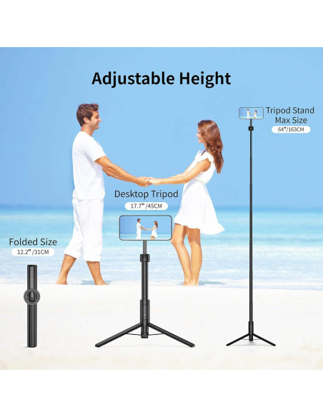Trípode Magnético Vimitty para iPhone 162,56 cm con Control Remoto