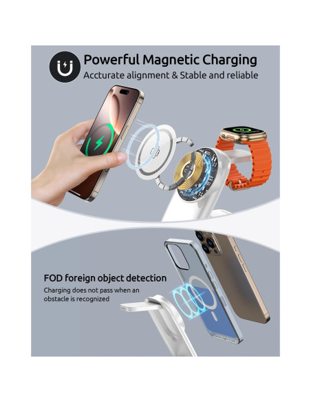 Soporte de Carga Inalámbrica 3 en 1 HEYLINSI Magnético