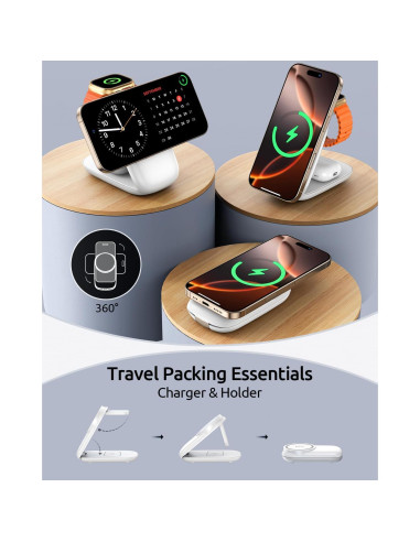 Soporte de Carga Inalámbrica 3 en 1 HEYLINSI Magnético