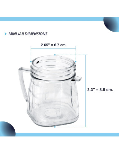 Tarros Mini de Plástico Carter para Licuadora Oster - 2 Piezas