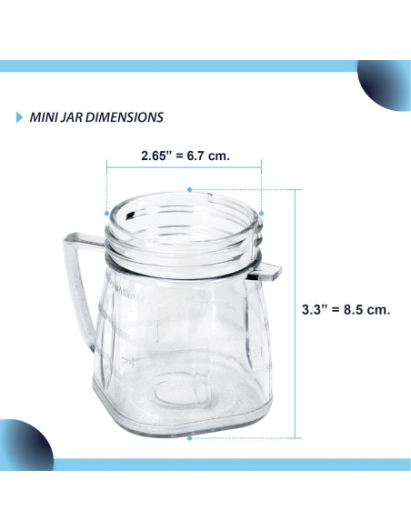 Tarros Mini de Plástico Carter para Licuadora Oster - 2 Piezas