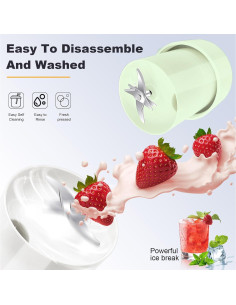 Licuadora Portátil Cozy Blue 10 oz USB Recargable Verde 2