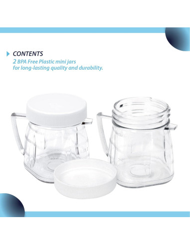 Tarros Mini de Plástico Carter para Licuadora Oster - 2 Piezas