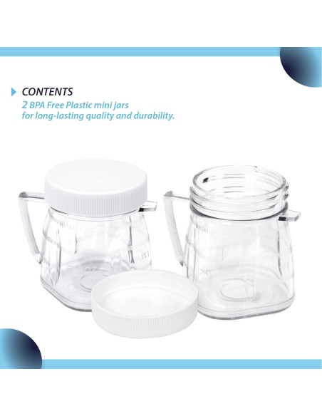 Tarros Mini de Plástico Carter para Licuadora Oster - 2 Piezas