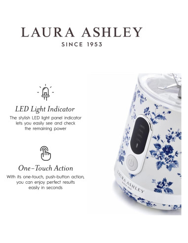 Mezclador Portátil Laura Ashley VQ China Rose 450ml USB