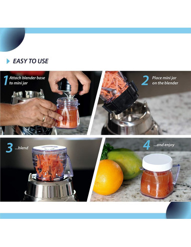 Tarros Mini de Plástico Carter para Licuadora Oster - 2 Piezas