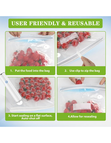 Sellador al vacío portátil SUPERZZKKE H9 - 240V, 10 bolsas