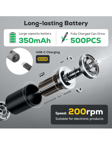 Destornillador Eléctrico Vilcome 68 en 1 Recargable 300 RPM