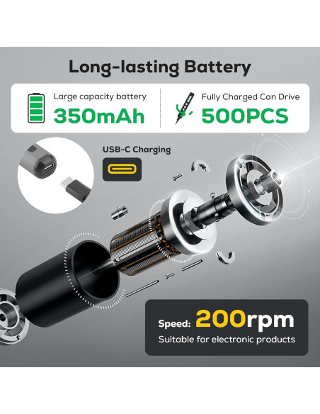 Destornillador Eléctrico Vilcome 68 en 1 Recargable 300 RPM