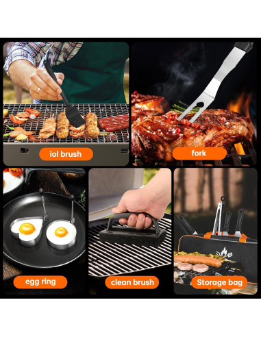 Kit de Accesorios para Parrilla 22 Piezas Ashihoti