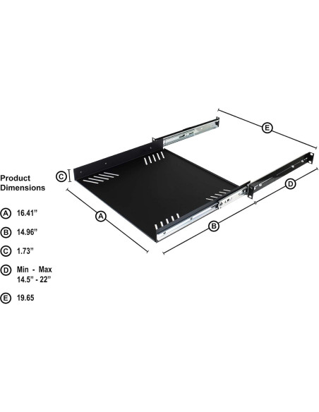 Bandeja Deslizante Rack Penn Elcom R1290 1U 38 cm Profundidad
