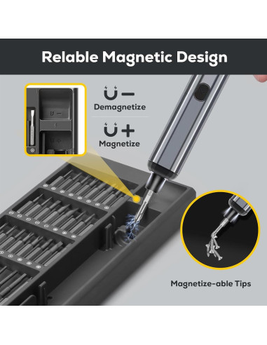 Destornillador Eléctrico Vilcome 68 en 1 Recargable 300 RPM
