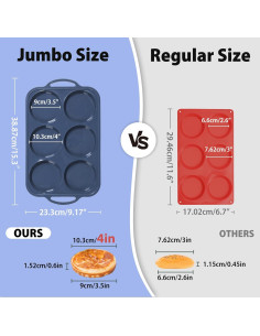 Molde de Silicona Jumbo Vnray para Muffin 6 Tazas 10 cm 2