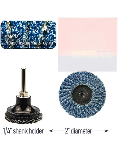 30 Pcs Disco de Aletas 5.1cm RENOTEC Grano 40/60/80 para Pulido