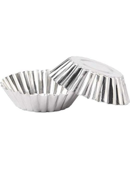 10 Moldes Mini Tartas Acero Inoxidable KDDOM 7cm Antiadherente