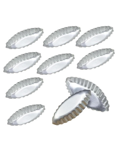 10 Moldes de Aluminio para Tartas QRZLP - Forma de Barco