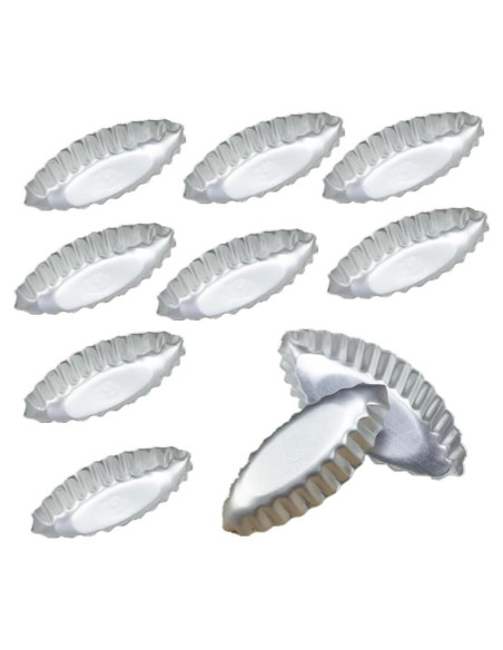 10 Moldes de Aluminio para Tartas QRZLP - Forma de Barco