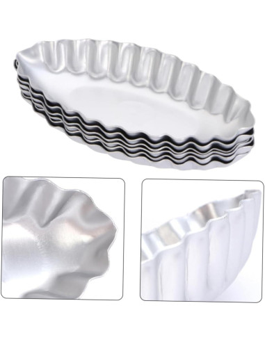 10 Moldes de Aluminio para Tartas QRZLP - Forma de Barco