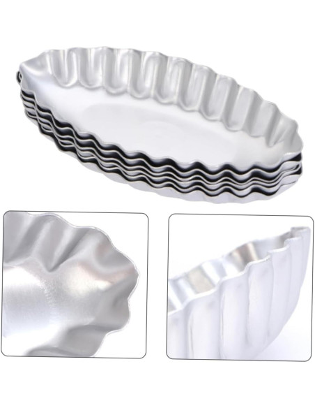 10 Moldes de Aluminio para Tartas QRZLP - Forma de Barco