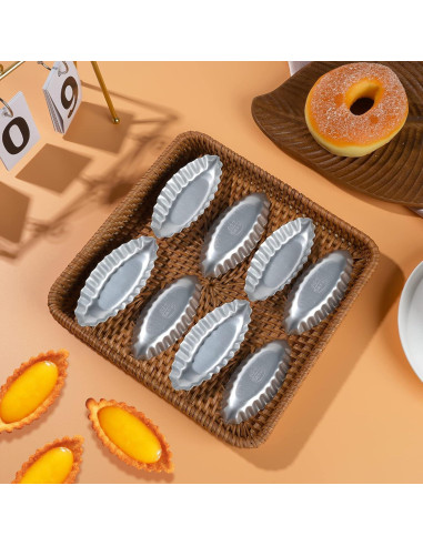 10 Moldes de Aluminio para Tartas QRZLP - Forma de Barco