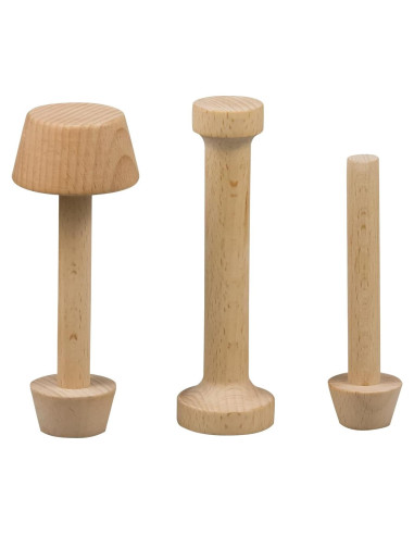 Juego de 3 Moldes de Tarta de Huevo KVMORZE de Madera