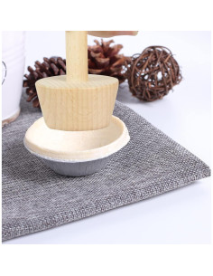 Juego de 3 Moldes de Tarta de Huevo KVMORZE de Madera 2