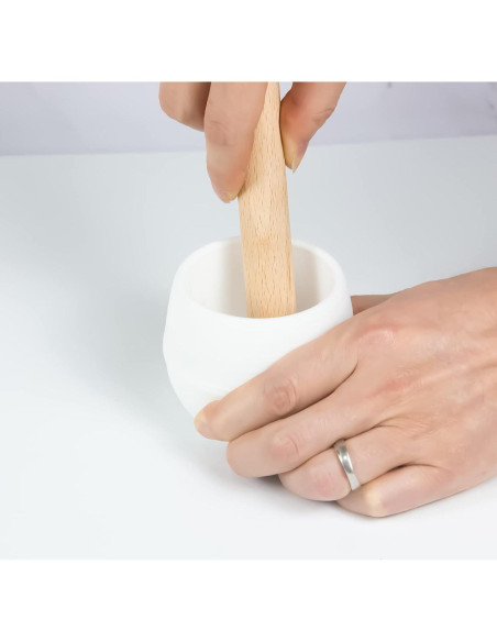 Juego de 3 Moldes de Tarta de Huevo KVMORZE de Madera