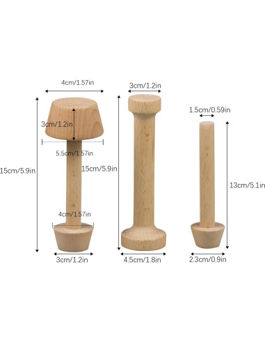 Juego de 3 Moldes de Tarta de Huevo KVMORZE de Madera