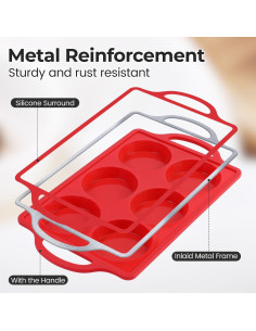Moldes de Huevo de Silicona CAKETIME 3" Antiadherentes 2 Pcs 2