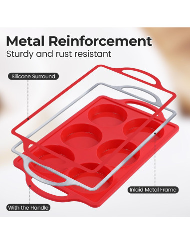 Moldes de Huevo de Silicona CAKETIME 3" Antiadherentes 2 Pcs