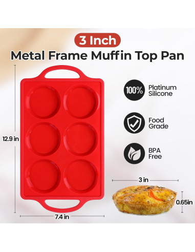 Moldes de Huevo de Silicona CAKETIME 3" Antiadherentes 2 Pcs