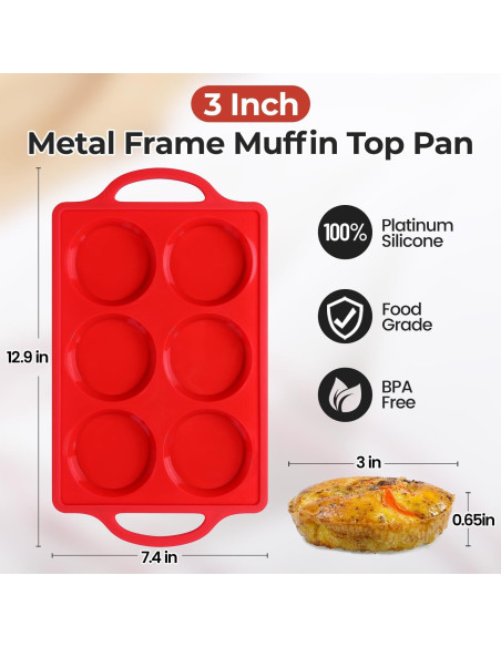 Moldes de Huevo de Silicona CAKETIME 3" Antiadherentes 2 Pcs