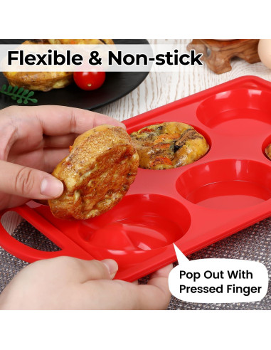 Moldes de Huevo de Silicona CAKETIME 3" Antiadherentes 2 Pcs